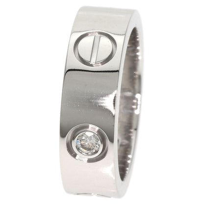 CARTIER love ring half Diamond #47 Ring K18 White Gold Ladies [Used]