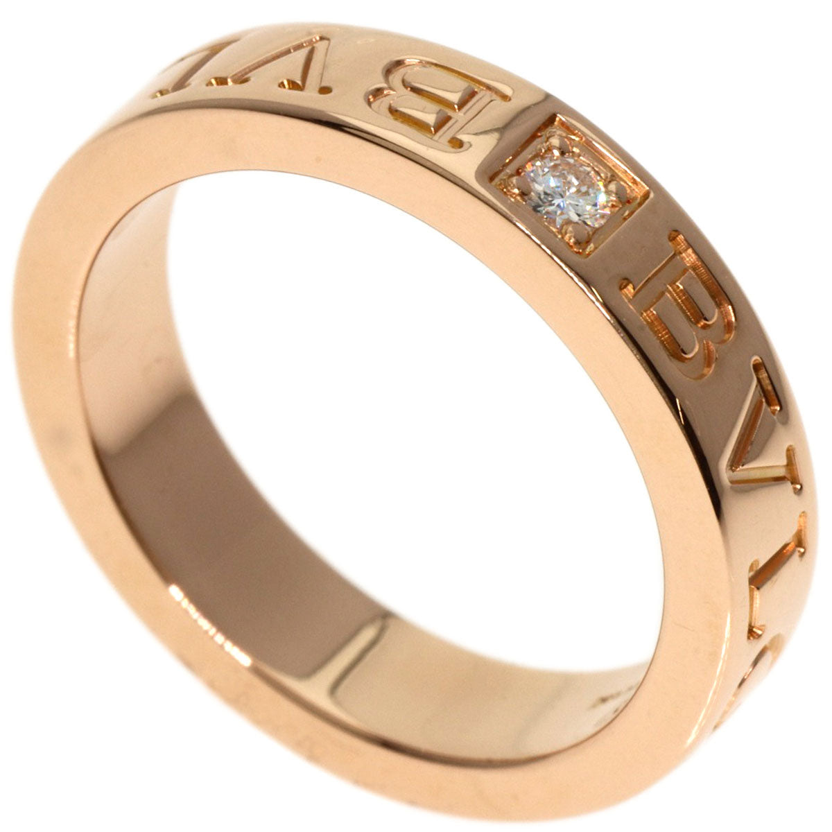 BVLGARI   Ring Double logo 1P Diamond K18 Pink Gold Ladies