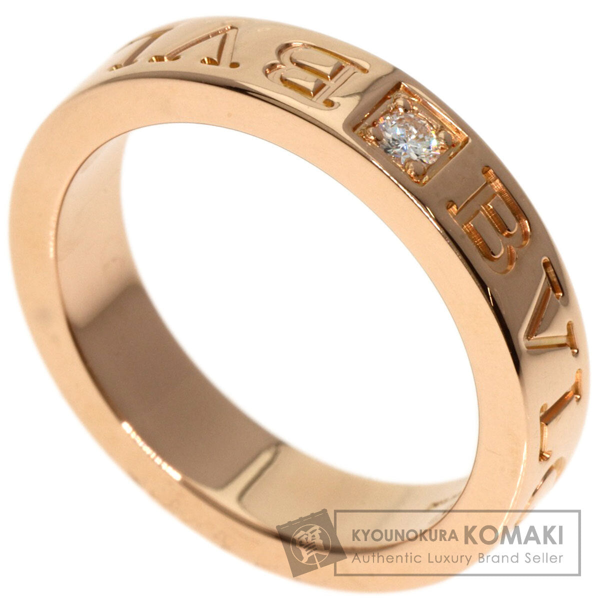 BVLGARI   Ring Double logo 1P Diamond K18 Pink Gold Ladies