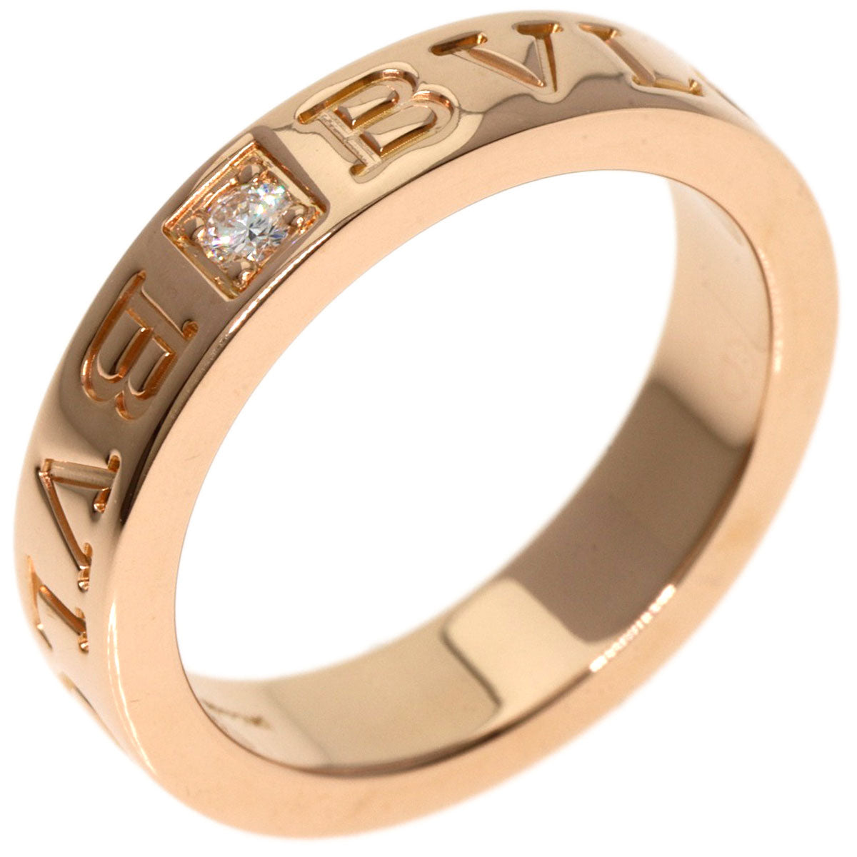 BVLGARI   Ring Double logo 1P Diamond K18 Pink Gold Ladies