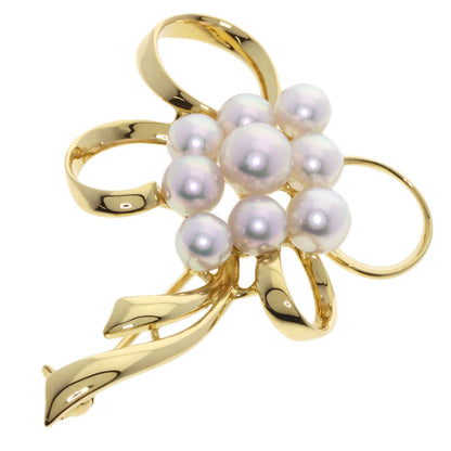 MIKIMOTO Pearl Pearl Brooch K18 Yellow Gold Ladies [Used]