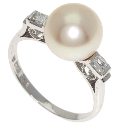 MIKIMOTO   Pearl Pearl Diamond Ring  K14 White Gold Ladies [Used]