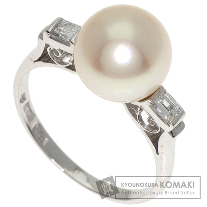 MIKIMOTO   Pearl Pearl Diamond Ring  K14 White Gold Ladies [Used]