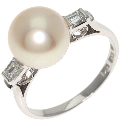 MIKIMOTO   Pearl Pearl Diamond Ring  K14 White Gold Ladies [Used]