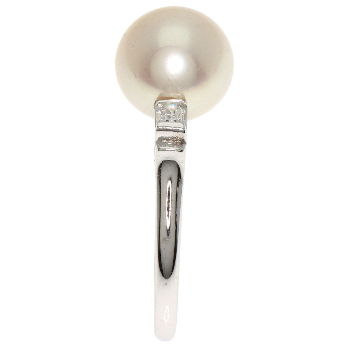 MIKIMOTO   Pearl Pearl Diamond Ring  K14 White Gold Ladies [Used]