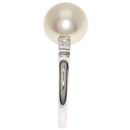 MIKIMOTO   Pearl Pearl Diamond Ring  K14 White Gold Ladies [Used]