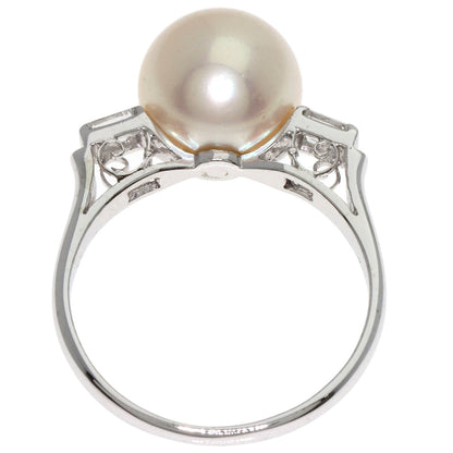MIKIMOTO   Pearl Pearl Diamond Ring  K14 White Gold Ladies [Used]