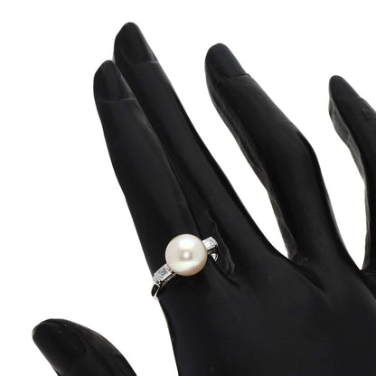 MIKIMOTO   Pearl Pearl Diamond Ring  K14 White Gold Ladies [Used]