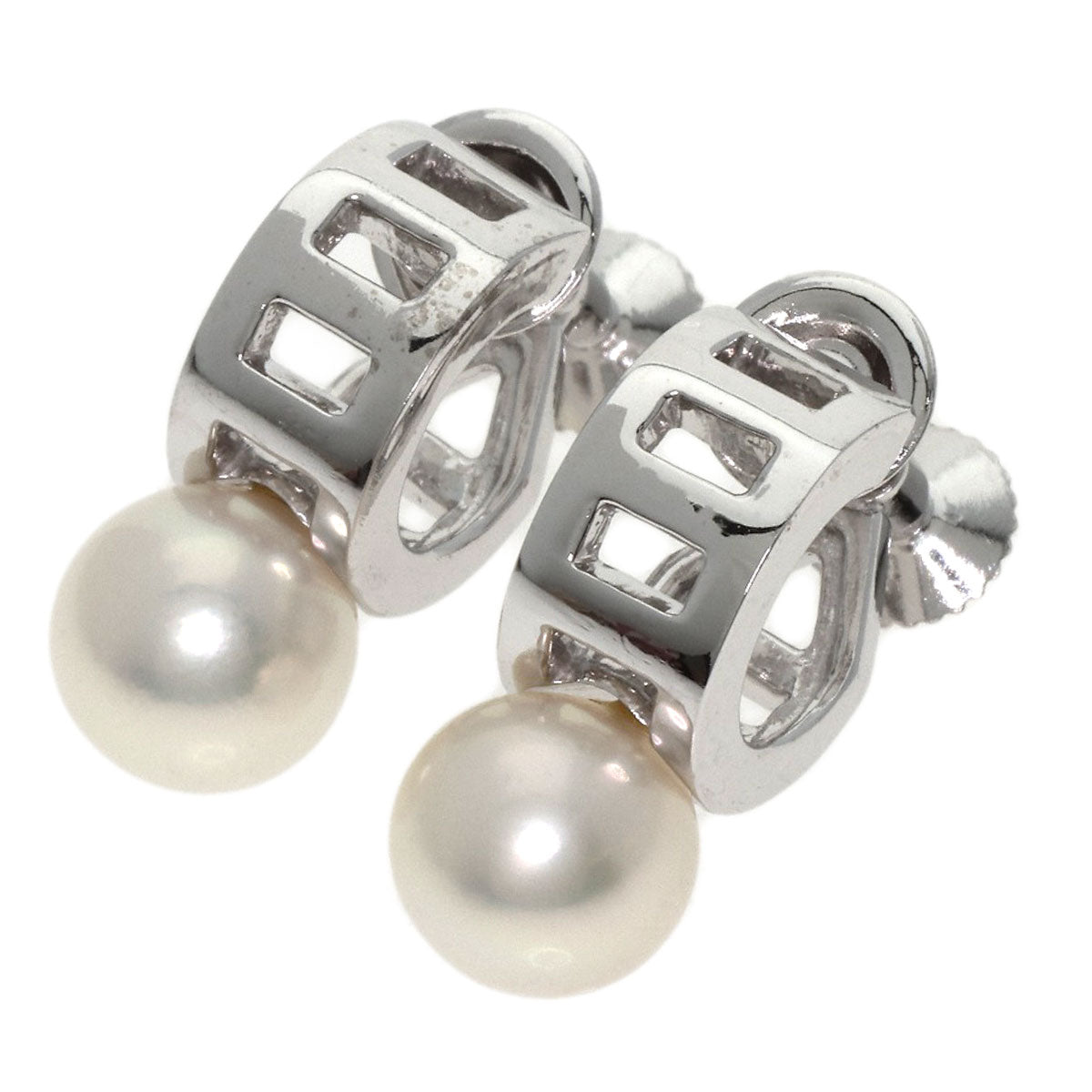 MIKIMOTO Pearl Pearl 0.3" Earring K18 White Gold Ladies [Used]