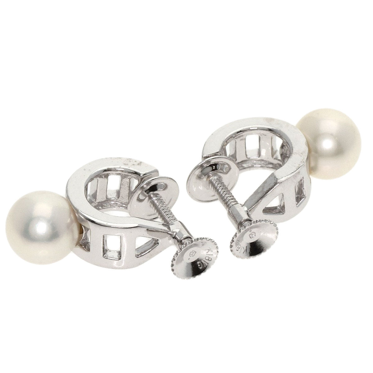 MIKIMOTO Pearl Pearl 0.3" Earring K18 White Gold Ladies [Used]