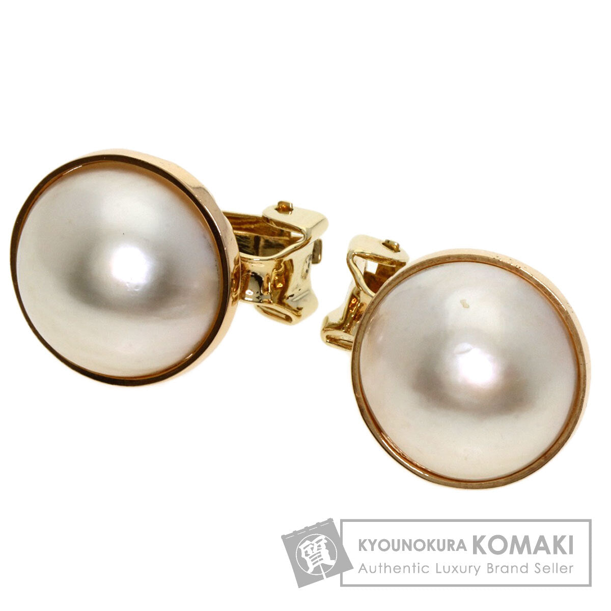 MIKIMOTO Mabe Pearl Pearl Earring K14 Yellow Gold Ladies [Used]