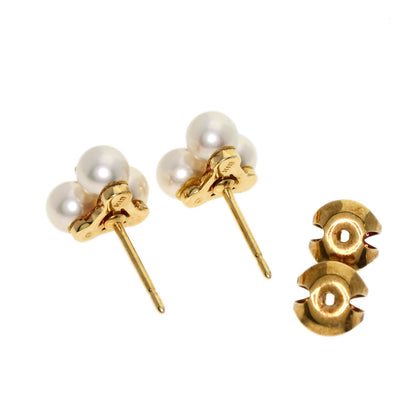 MIKIMOTO Pearl Pearl Diamond earring K18 Yellow Gold Ladies [Used]