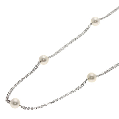 MIKIMOTO Pearl Pearl 7P Station 2-row Necklace K14 White Gold Ladies [Used]