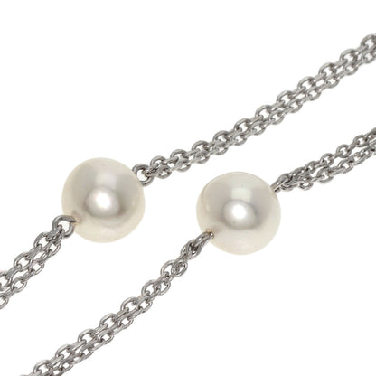 MIKIMOTO Pearl Pearl 7P Station 2-row Necklace K14 White Gold Ladies [Used]