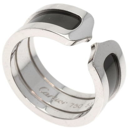 CARTIER   Ring C2 Black Lacquer #53 K18 White Gold Ladies