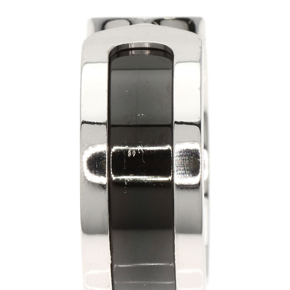 CARTIER   Ring C2 Black Lacquer #53 K18 White Gold Ladies