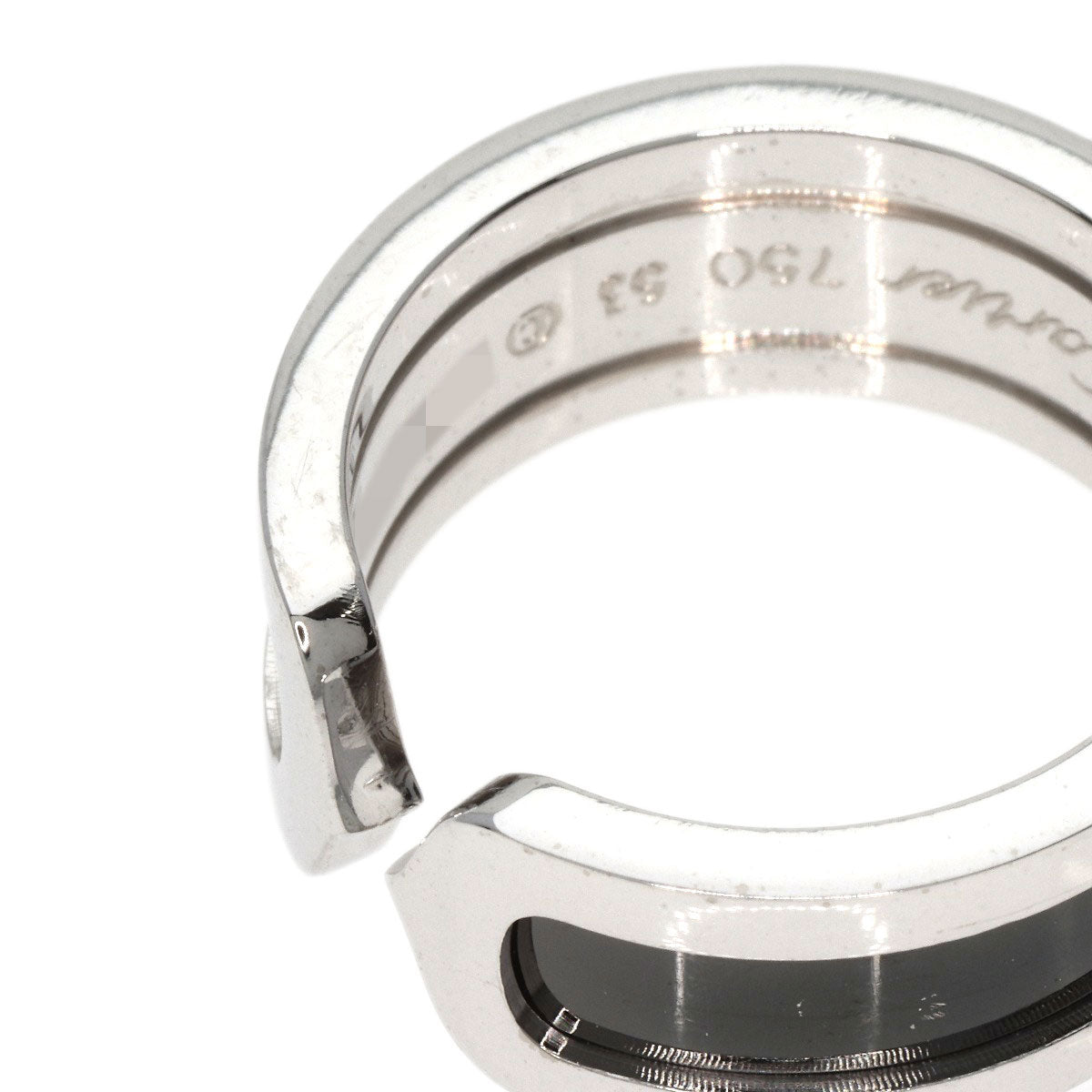 CARTIER   Ring C2 Black Lacquer #53 K18 White Gold Ladies