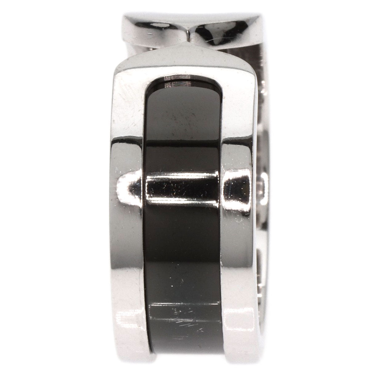 CARTIER   Ring C2 Black Lacquer #53 K18 White Gold Ladies
