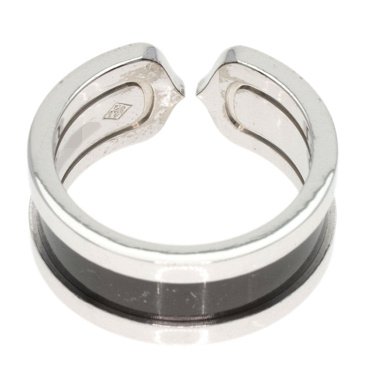 CARTIER   Ring C2 Black Lacquer #53 K18 White Gold Ladies
