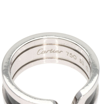 CARTIER   Ring C2 Black Lacquer #53 K18 White Gold Ladies