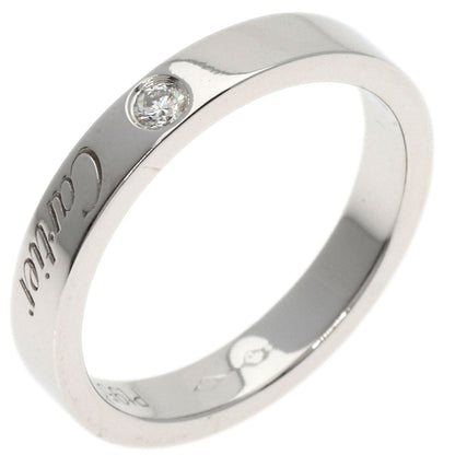 CARTIER   Ring Engraved 1P Diamond # 49 Platinum PT950 Ladies