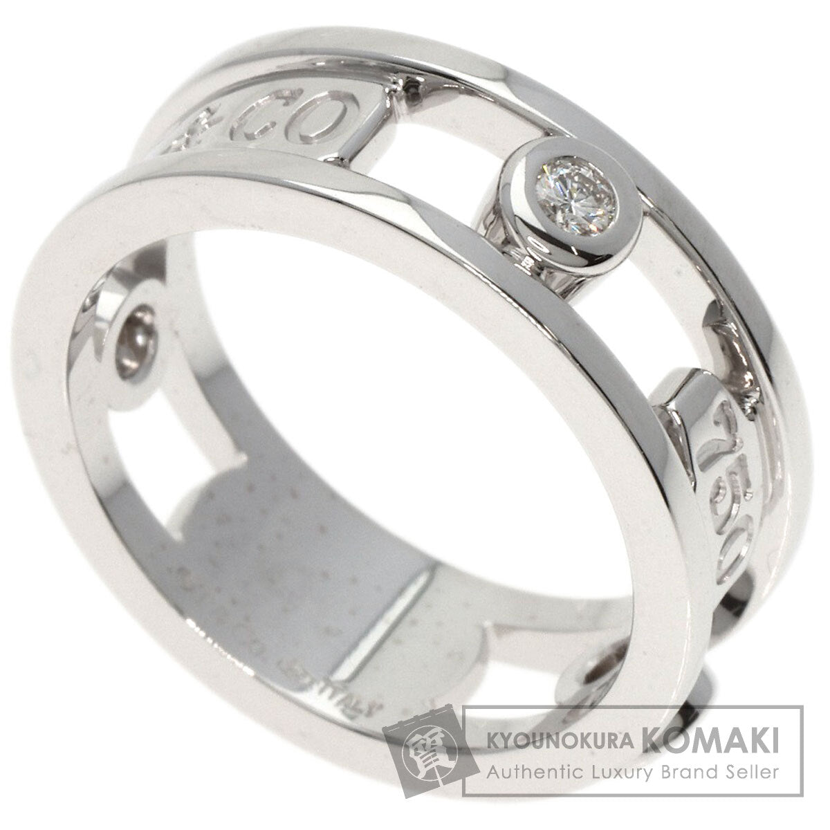 TIFFANY&Co. 1837 Element Double Wire 3P Diamond Ring K18 White Gold Ladies [Used]