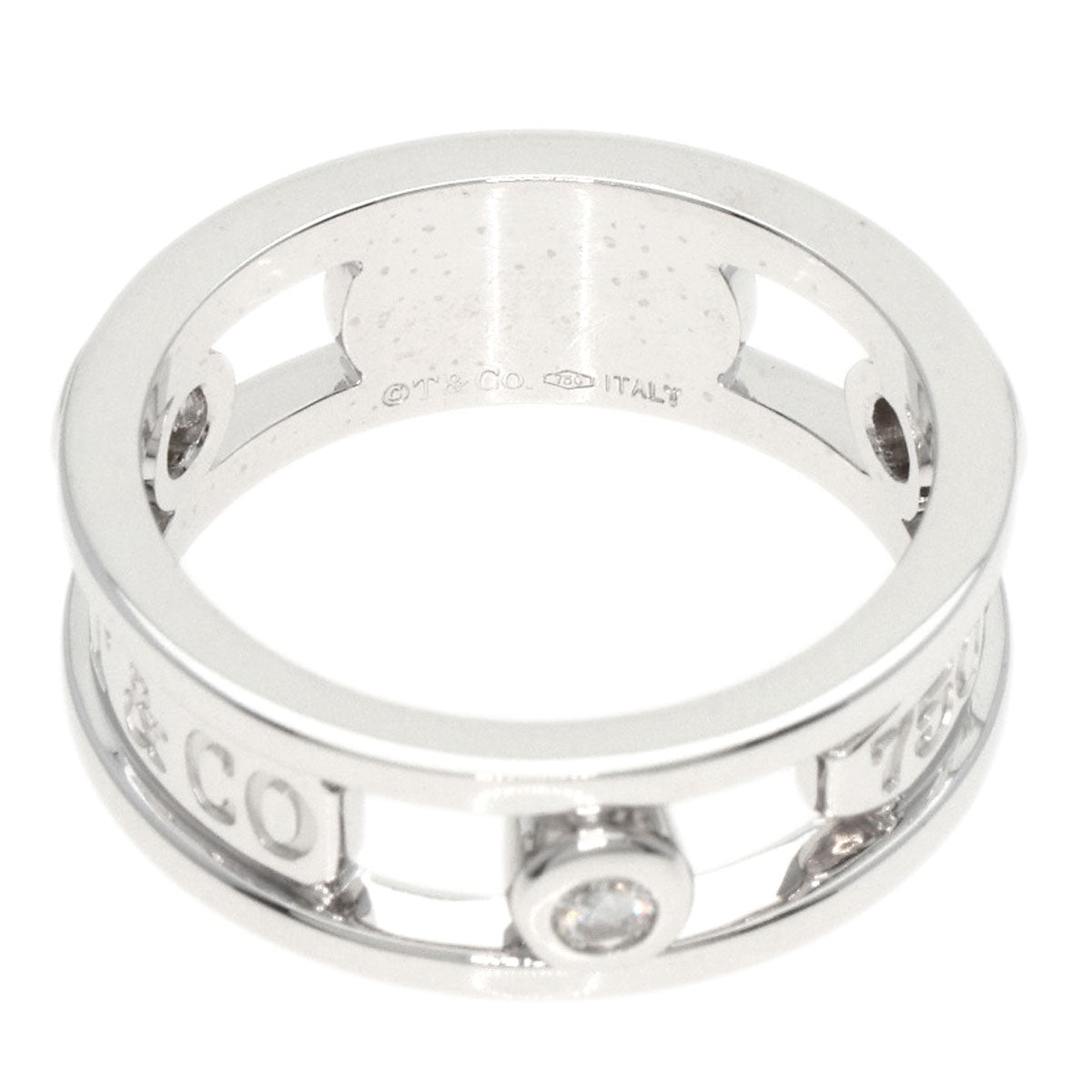 TIFFANY&Co. 1837 Element Double Wire 3P Diamond Ring K18 White Gold Ladies [Used]