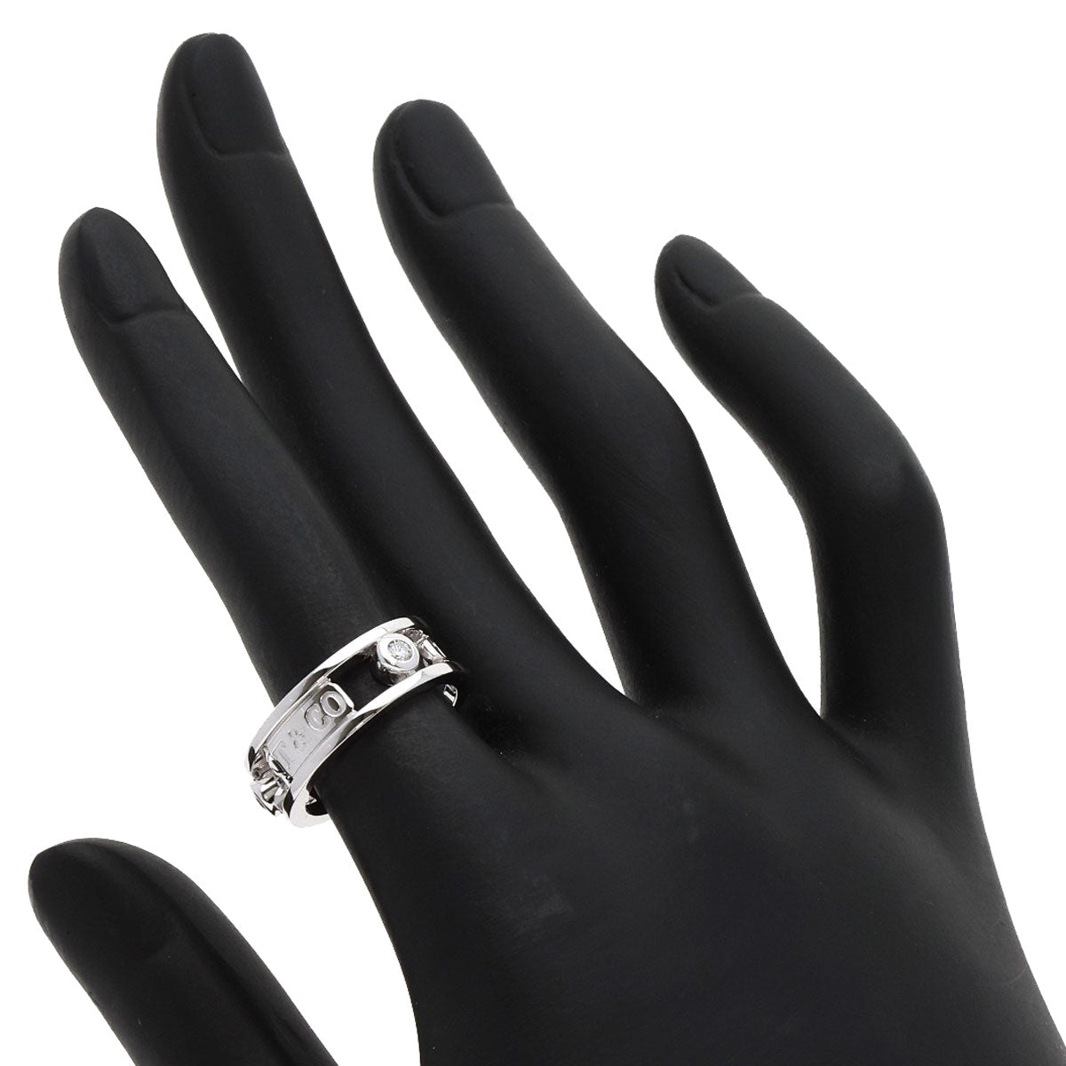 TIFFANY&Co. 1837 Element Double Wire 3P Diamond Ring K18 White Gold Ladies [Used]