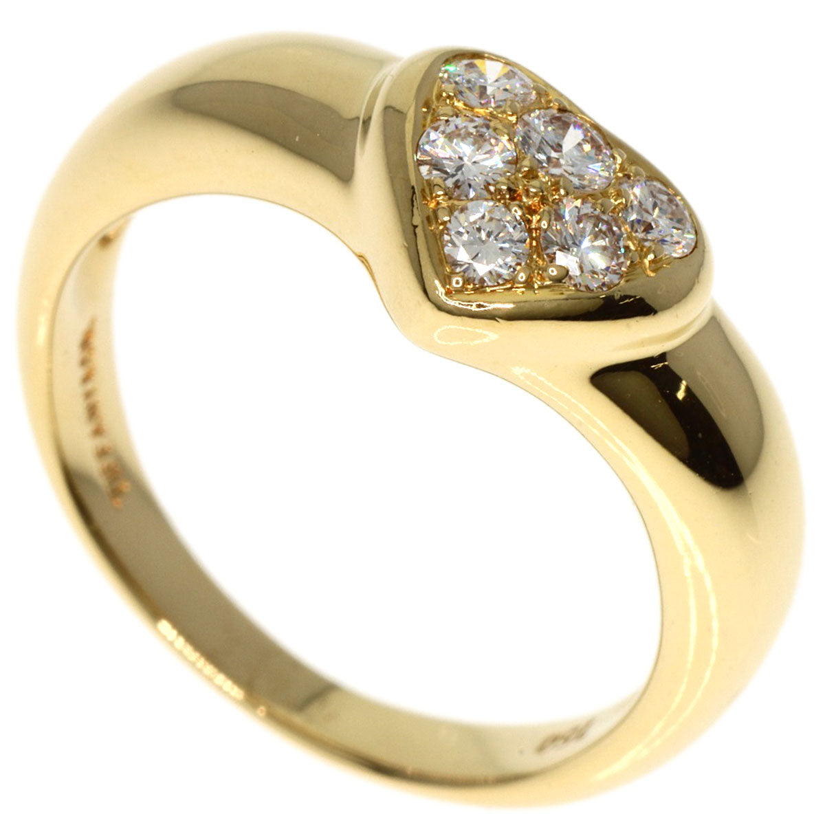 TIFFANY&Co.   Ring Heart Pave Diamond K18 Yellow Gold Ladies