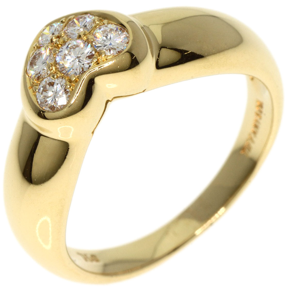 TIFFANY&Co.   Ring Heart Pave Diamond K18 Yellow Gold Ladies