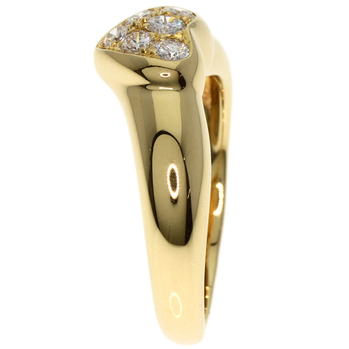 TIFFANY&Co.   Ring Heart Pave Diamond K18 Yellow Gold Ladies