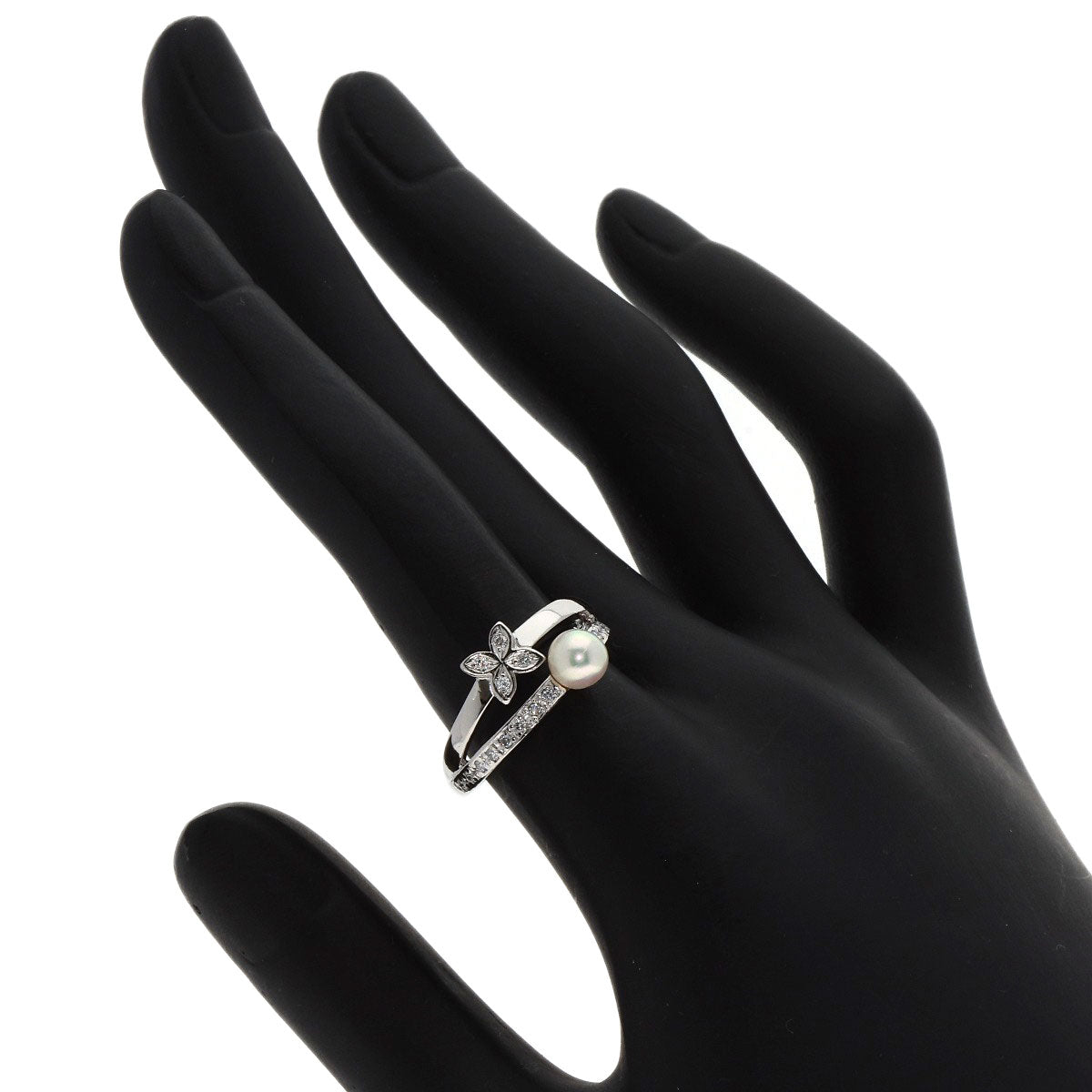 MIKIMOTO Pearl Pearl Diamond Ring Platinum PT950 Ladies [Used]