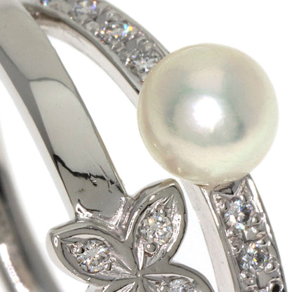 MIKIMOTO Pearl Pearl Diamond Ring Platinum PT950 Ladies [Used]