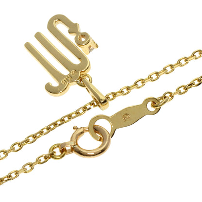 MIKIMOTO Initial M 1P Diamond Necklace K18 Yellow Gold Ladies [Used]