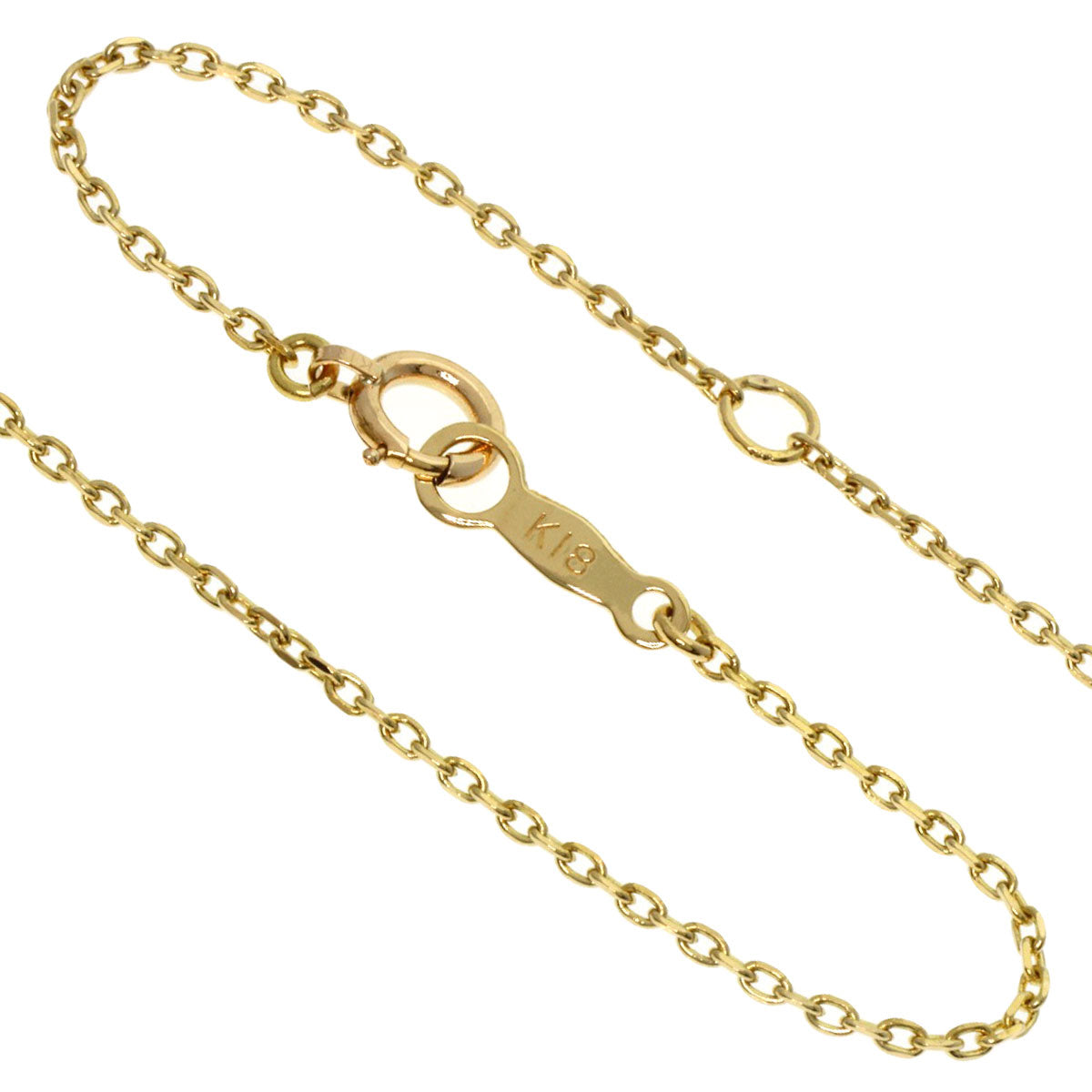 MIKIMOTO Initial M 1P Diamond Necklace K18 Yellow Gold Ladies [Used]