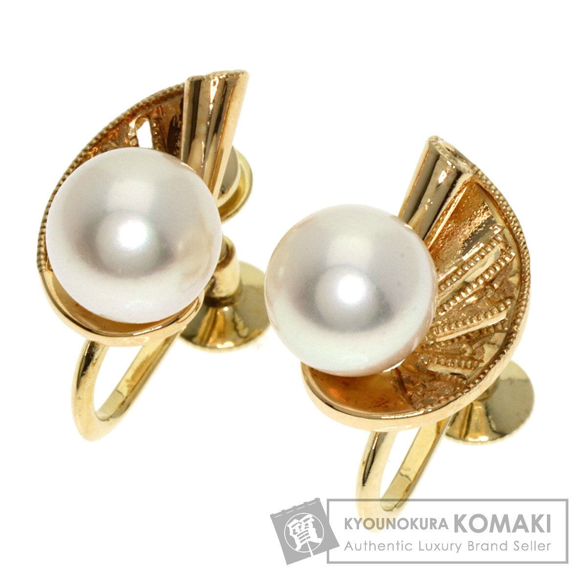 MIKIMOTO Pearl Pearl Earring K14 Yellow Gold Ladies [Used]