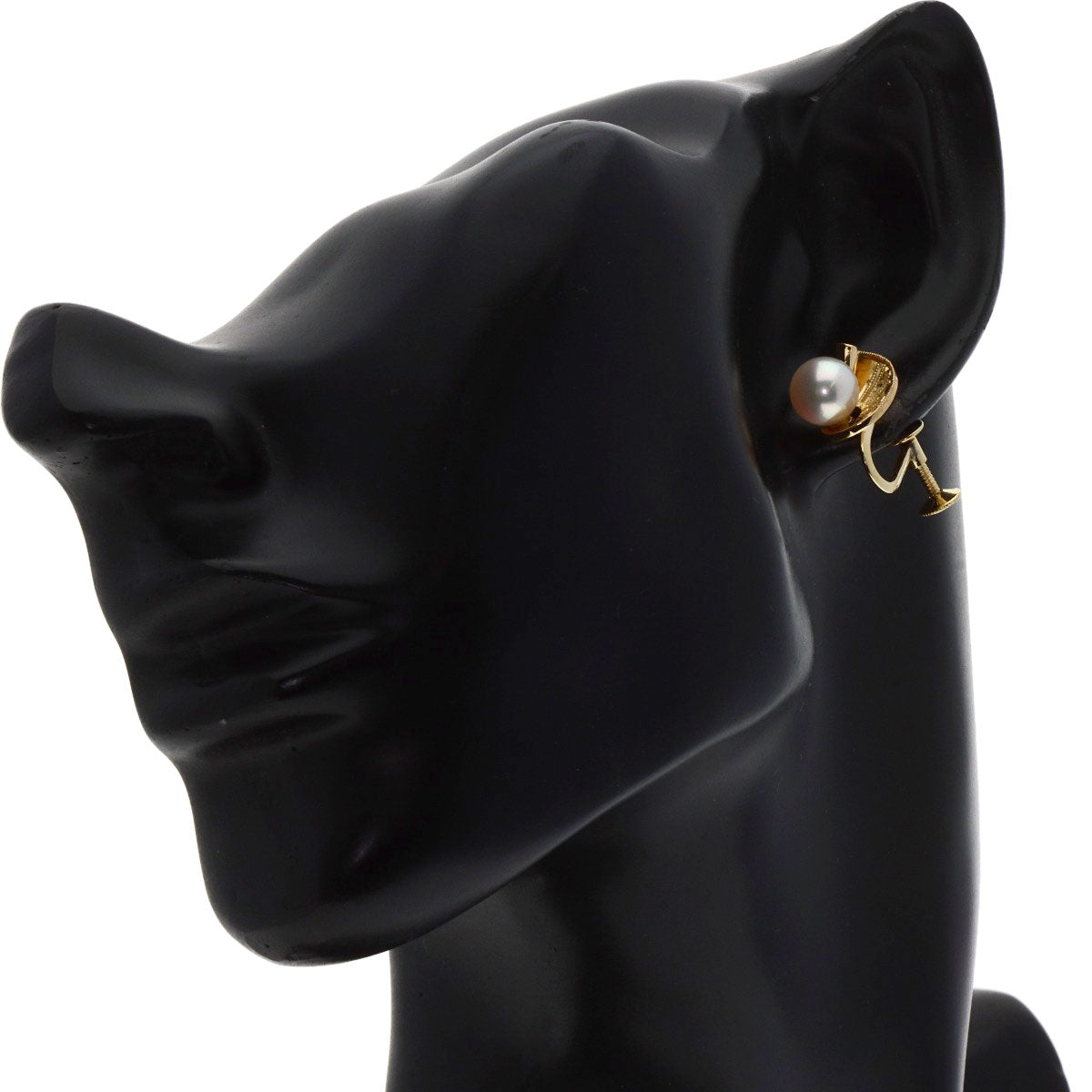 MIKIMOTO Pearl Pearl Earring K14 Yellow Gold Ladies [Used]