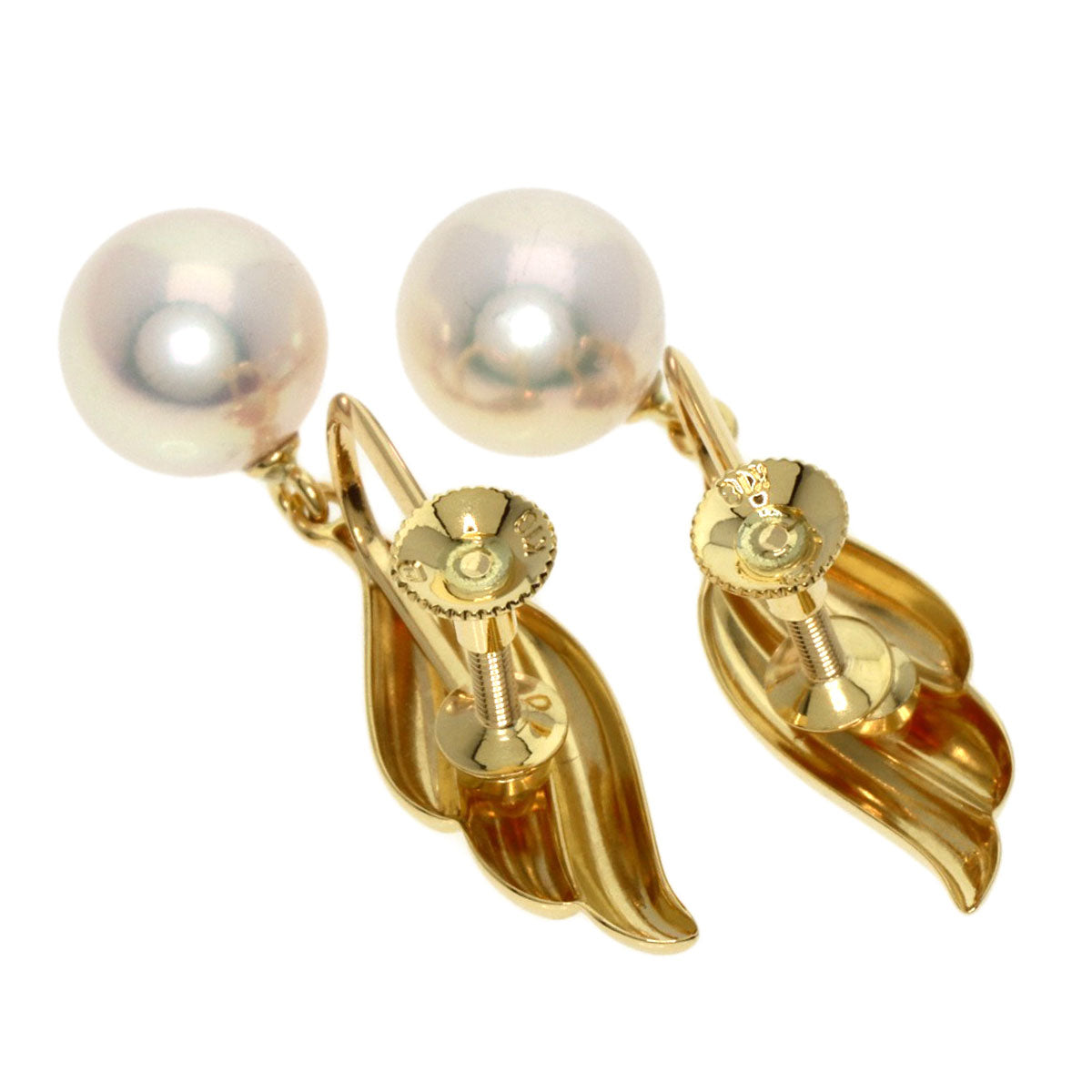 MIKIMOTO Pearl Pearl Earring K18 Yellow Gold Ladies [Used]