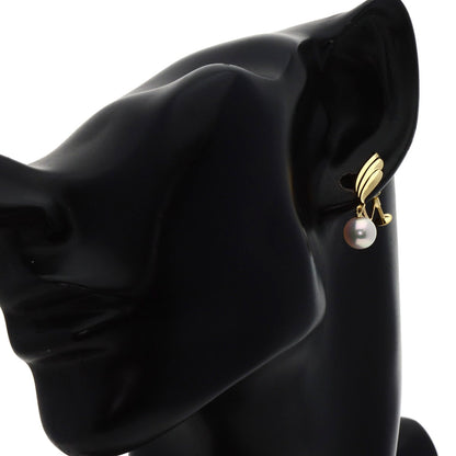 MIKIMOTO Pearl Pearl Earring K18 Yellow Gold Ladies [Used]