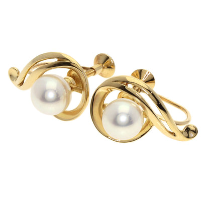 MIKIMOTO Pearl Pearl Earring K18 Yellow Gold Ladies [Used]