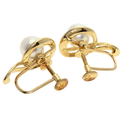 MIKIMOTO Pearl Pearl Earring K18 Yellow Gold Ladies [Used]
