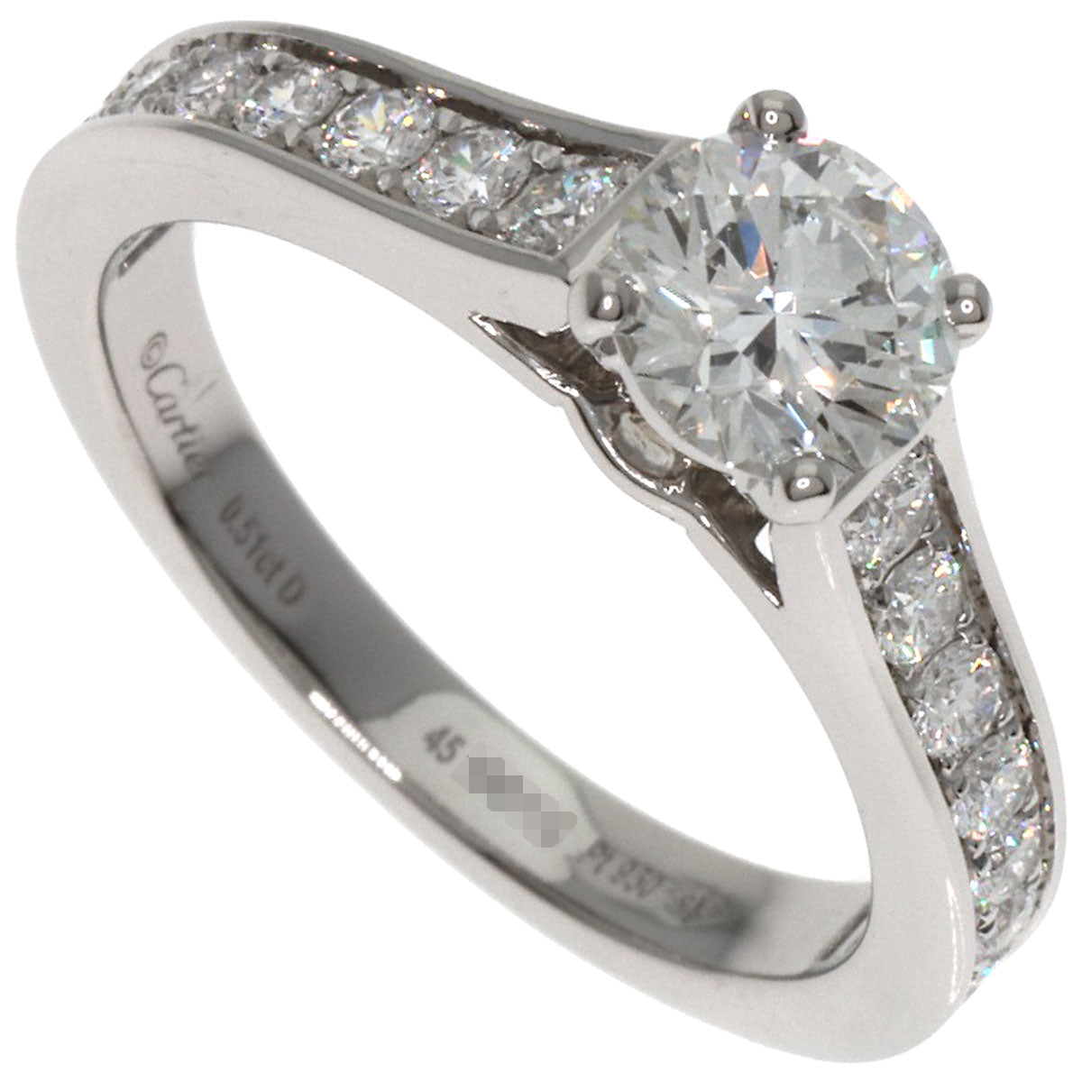 CARTIER Solitaire Diamond # 45 Ring Platinum PT950 Ladies [Used]