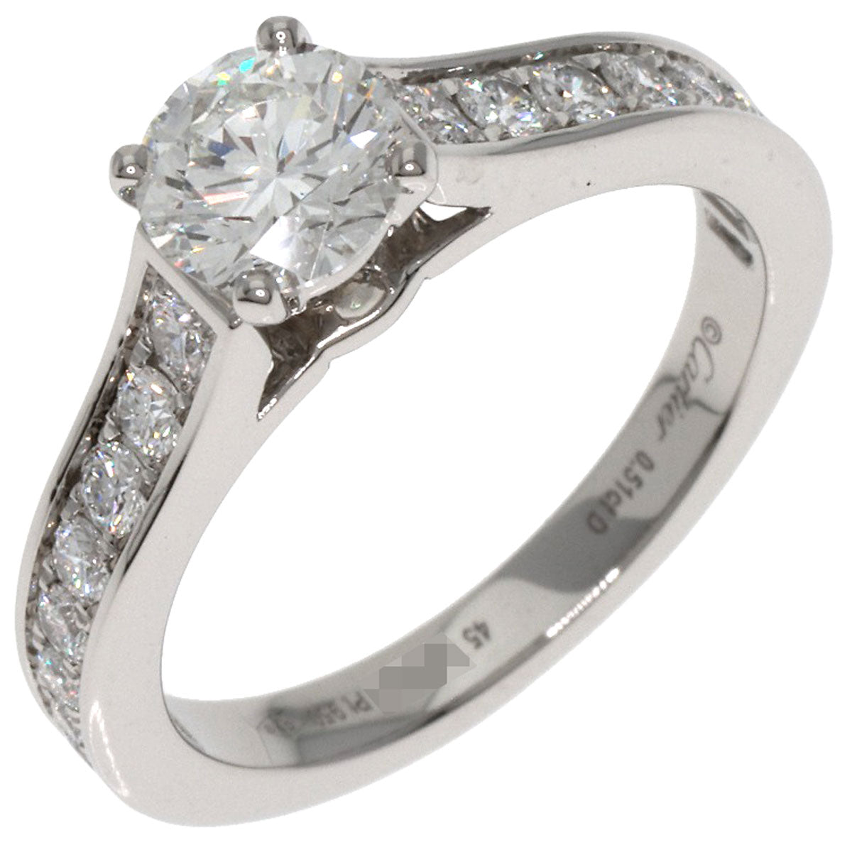 CARTIER Solitaire Diamond # 45 Ring Platinum PT950 Ladies [Used]