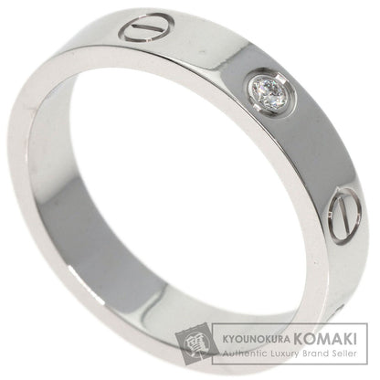 CARTIER Mini love ring 1P Diamond #53 Ring K18 White Gold Ladies [Used]