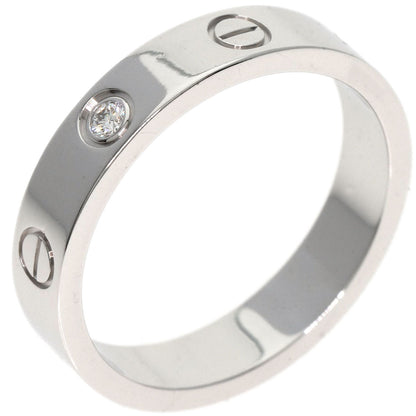 CARTIER Mini love ring 1P Diamond #53 Ring K18 White Gold Ladies [Used]