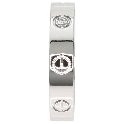 CARTIER Mini love ring 1P Diamond #53 Ring K18 White Gold Ladies [Used]