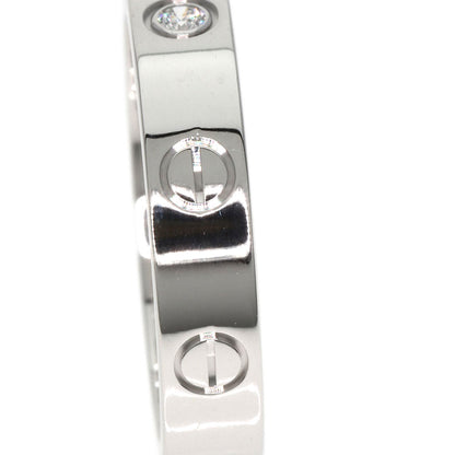 CARTIER Mini love ring 1P Diamond #53 Ring K18 White Gold Ladies [Used]