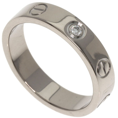 CARTIER mini love ring 1P Diamond #49 Ring K18 White Gold Ladies [Used]