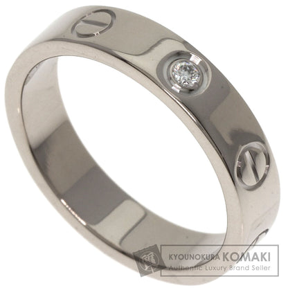 CARTIER mini love ring 1P Diamond #49 Ring K18 White Gold Ladies [Used]