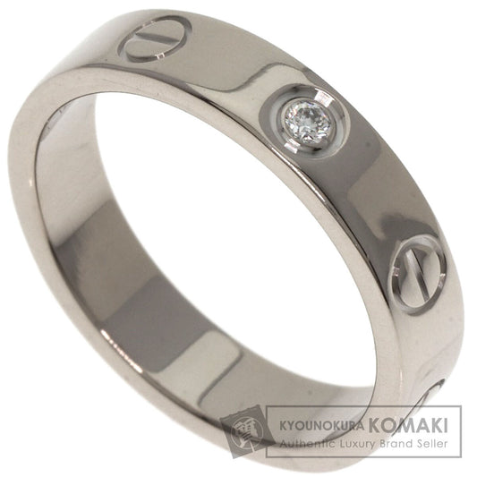 CARTIER mini love ring 1P Diamond #49 Ring K18 White Gold Ladies [Used]